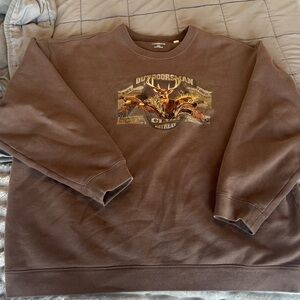 croft & barrow Brown Outdoorsman Graphic Crewneck Sweatshirt